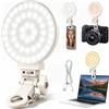 Listone 100 LED Luce Selfie per Telefono Ring Light Portatile con 3 Colori e Luminosità Regolabile, Clip Girevole 360°, Luce Telefono per Foto Ricarica USB-C, Faretto per Foto per Pad, Laptop, Fotocamera