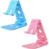 LMOGWL 2 pezzi Portatelefono pieghevole, porta telefono portatile ad angolo regolabile, compatibile con iPhone/Samsung e tutti gli smartphone 4-9,7 pollici porta telefono (blu chiaro/rosa)