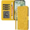 IMEIKONST Custodia Compatibile con Samsung Galaxy A53 5G, Goffratura a Libro in Pelle Portafoglio Protettiva Magnetica Slot per Schede Supporto Stand Cover per Samsung A53 5G. Fiore Yellow RXH