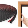 Flintronic Guarnizione per Porta Finestra Adesiva, striscia, 6.5M（Nero）