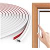 Flintronic 10.5M Guarnizione per Porta Finestra Adesiva, Paraspifferi Guarnizioni Insonorizzata, Gomma Sigillatura in Striscia, per Isolamento Dal Caldo, per Accedere Rumore, Polvere, Woodlice(Bianco)