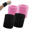 EASYKEENECOM 4 PCS Polsini per Fascia, Polsini Sportivi in Cotone ad Alta Elasticità Polsini assorbenti dal Sudore Polsini per Il Sudore per Tennis Sport Basket Ginnastica（ Rosa e Nero）