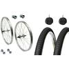 MADICKS Coppia Ruote Bici Complete 26" x 1 3/8 - Cerchi + Copertoni + Camere d'Aria - City Bike/Olanda Passeggio - Alluminio/Acciaio - Con Dadi di Fissaggio e Flap Inclusi