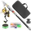 Generic Combo Mulinello Canna Da Pesca - Kit Di Pesca Telescopico, Set Mulinello Canna Portatile Attrezzature Pesca Leggero | Surf Trota Zaino Lago Barca Kayak Molo Riva Fiume Marigane Campo