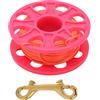 XGOUGUAAU Bobina per immersioni subacquee da 30 m, bobina per immersioni subacquee con clip a scatto a doppia estremità, design svasato per un facile avvolgimento del guanto, filo arancione (Rosa)