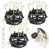 CYIOU 3 Pezzi 360° Pasturatore Pesca Nero Esche di Plastica con Girelle da Pesca 6 Ganci Anti-Fondo Anelli per Ami Per Luccio Pesce Persico E Trota Acqua