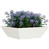 vidaXL Vaso da Giardino Bianco 50 x 50 x 15 cm, Giardino e terrazzo, Decor trapezoidale Moderno, Vaso Resistente in Metallo, Supporto per Piante all'aperto