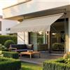 pro.tec Tenda da Sole a Muro con Pali di Supporto Telescopici Installazione Senza Fori Tettuccio Parasole a Manovella e Bracci - 200 x 120 cm (LxP) color Sabbia