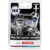 Bosch Lampadine Alogene H4 Plus 120 Gigalight, 12 V 60/55 W, con il 120% di Luce in più - Attacco P43t - Confezione da 2 Lampadine