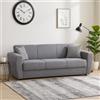Dmora Divano Letto 3 posti Escobar, Divano Letto Contenitore lineare, Sofà da Soggiorno Apertura Click-clack, 223x84xh80 cm, Grigio