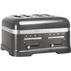 Kitchenaid tostapane - Artisan - Toaster 4 fette con scomparti extra-large e pinze autocentranti - Macchina per Toast con 7 Livelli di Doratura - Retro - Argento medaglia