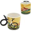 Winkee Coffee Ride - Tazza da tè con bicicletta, 500 ml | Grande tazza da caffè con manico a bicicletta, regalo originale per ciclisti e amanti della bicicletta, accessorio decorativo