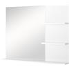 Easycomfort Mobiletto Pensile Bagno 60 x 10 x 48cm, con Specchio e 3 Ripiani, Armadietto a Parete in MDF Bianco