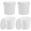 iplusmile Secchio Plastica Con Coperchio Set 4 Pezzi 1L Contenitori Alimentari Sicuri Portatili Multifunzione Per Acqua Olio Conservazione Domestica