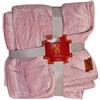 MiaSuite Plaid invernale in Pile anallergico, 130x160 cm - Rosa - Effetto velluto lucente, design elegante, morbido al tatto, lavabile in lavatrice.