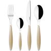 Guzzini - Feeling, Set 24 Posate Colorate - Sabbia, 15.8 x 7.5 x h25.5 cm - 23000039