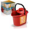 AkitaINK Secchio con Strizzatore 15L Rosso - Secchio per lavapavimenti - Polipropilene - Ideale per Pulizia - Rettangolare - Casa e Cucina
