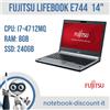 Fujitsu Notebook FUJITSU LifeBook E744 Cpu i7-4712MQ Ram 8gb SSD 240gb W11Pro GRADO A-