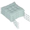 Relaxdays Cuscini sedie, Set 4, Trapuntati con Laccetti, Rivestimento in Poliestere, Interno/Esterno, Verde Chiaro 40x40