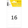 TopStick Etichette multiuso, 16 etichette per foglio, 5 fogli, 40 x 13 mm, 80 etichette, piccole etichette autoadesive, etichette adesive vuote per ufficio cucina casa, bianco