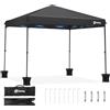 Sekey Gazebo 3x3m Pieghevole Impermeabile, Gazebo 3x3 Pieghevole Impermeabile, pergolato da giardino Pop p con 4 Sacchi di Sabbia di Peso e Sacca di Trasporto (Nero, Senza Pareti Laterali)
