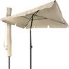 VOUNOT® Ombrellone da Giardino Rettangolare, Parasole da Balcone, 200 x 125 cm, Beige
