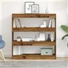 QZZCED Scaffale per libri in legno vecchio 100 x 30 x 103 cm con design moderno e finitura opaca, ideale per soggiorno, camera da letto o ufficio, ampio spazio di archiviazione