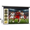 HOMCOM Telo Proiettore Motorizzato da 120 Pollici 4K HD Formato 16:9, Schermo Proiettore Motorizzato Elettrico con Telecomando, Telo Videoproiettore per Casa, Cinema, Ufficio, Home, Esterno, Nero