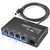 DewinLVD - Adattatore Ethernet Gen 3/Mini, 4 porte RJ45 per reti esterne cablate Collegamento di 4 dispositivi contemporaneamente, grigio