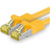 1aTTack.de Cavo di rete Ethernet Lan Cat.7 SFTP spina RJ45 Cat6a doppia schermatura 10000 Mbit/s compatibile con Cat5 Cat6 Cat6a Cat8 per switch Router Modem Patchpanel Giallo / 1 pz 1,5m
