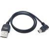 System-S - Cavo Mini USB da 50 cm con Spina piegata a 90 Gradi, Cavo Dati, di Ricarica