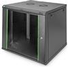 DIGITUS Armadio di rete, Rack 19 pollici, 12U, Montaggio a parete, Profondità 600mm, Carico 60kg, Serie Dynamic Basic, Nero