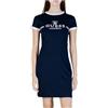 GUESS Abito Corto Sportivo Mila Blu Navy con Logo California, Maniche Corte, Cotone Elasticizzato, Taglia XS