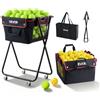 VEVOR Carrello Porta Palline da Tennis Pieghevole con Cestello, Capacità di 175 Palline da Tennis, Cestello con Ruote Scorrevoli e Borsa Portaoggetti, Facile da Spostare, per Allenamento Insegnamento