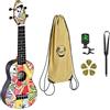 Keiki K2-EM Ukulele Soprano El Muerto Pack con Accordatore Borsa Plettri Trac...