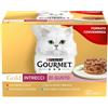 Gourmet Gold - Intrecci di Gusto Multipack 24×85 - Manzo e Pollo/Agnello e Tacchino/Salmone e Merluzzo/Tonno e Pesce dell'Oceano