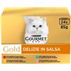 Gourmet Gold - Delizie in Salsa Multipack 24×85 - Manzo/Pollo/Tonno/Salmone