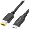 Unitek Cavo alimentazione Unitek per notebook Lenovo 65W USB-C/DC 4.5mm Nero [C14115BK-1.8M]