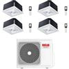 Riello Climatizzatore Condizionatore Riello Cassetta 4 Vie Quadri Split Inverter R32 9000 + 9000 + 9000 + 18000 BTU con U.E AARIA MULTI 485 PI Classe A++/A+