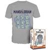Funko Boxed Tee: Mandalorian - Grogu (The Child, Baby Yoda) On Ship - Small - Star Wars: The Mandalorian S9 - T-Shirt, Maglietta - Vestiti - Idea Maniche Corte per gli Adulti Uomini