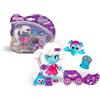 Pinypon - Terrific My Monsters & Me, confezione con figura ragazza fantasma con i suoi 3 animali domestici e passeggino, pupazzo con decorazioni che si illuminano al buio, per bambini e bambini +4