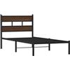 vidaXL Giroletto Senza Materasso con Testiera Rovere Marrone 80x200 cm, Telaio Letto, Letto, Struttura Letto in Metallo, Letto Singolo