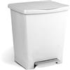 TATAY Pattumiera Cucina con Pedale Millenium 21L | Finitura Opaca | Interno ed Esterno | Per Sacchetti da 20L a 30L | Plastica Resistente Senza BPA | 33,5x30x39 cm, Bianco