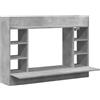 VidaXL Scrivania a Parete Grigio Cemento 105x48x75cm, Scrivania Muro Multistrato con Portoggetti