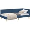 vidaXL Cornice del Letto ad Angolo con testiera Blu 80 cm x 200 cm, Letto angolare Moderno, daybed Che risparmia Spazio, Design Flessibile per Camera, Arredamento Minimalista Chic
