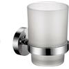 iBathUK soak Accessorio Bagno Porta Spazzolini da Parete con Bicchiere, Moderno - Cromato