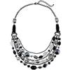 Bocar Collana Multistrato in Vetro, Stile Bohemio Casual per Donna, Accessorio Regalo (NK-10061-black)