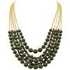 Bocar Dichiarazione lunga Vintage 5 strati pietra acrilico perline collana donne (NK-10551-Olive