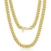Suplight Collana Uomo Oro in Acciaio Inossidabile a Catena Cubana Miami Girocollo Uomo Acciaio Larghezza 9 mm Lunghezza 46 CM Collana Oro Stile Hip Hop Regalo per Ragazzo
