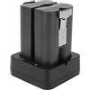 Jectse Stazione di Ricarica per Batterie Sostitutive da 6500 MAh, Batterie Ricaricabili Sostituibili a Caldo da 2 Pacchi con Indicatore LED, per Campanello Ring Video 1 2 3 4 3 Plus